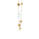 Cube Multi Gemstone Necklace On 18K Gold