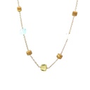 Cube Multi Gemstone Necklace On 18K Gold