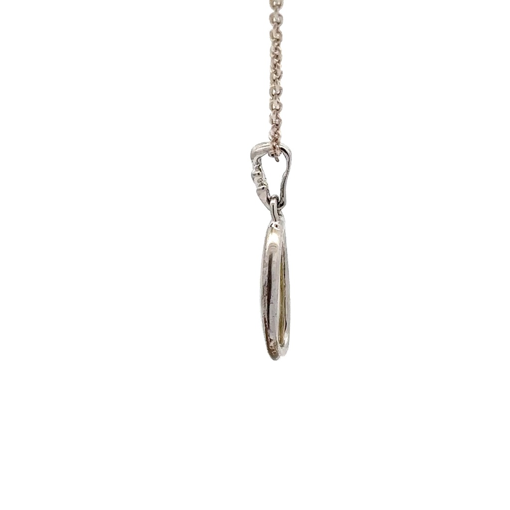 Solid White Opal Pendant in Sterling Silver