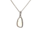 Solid White Opal Pendant in Sterling Silver