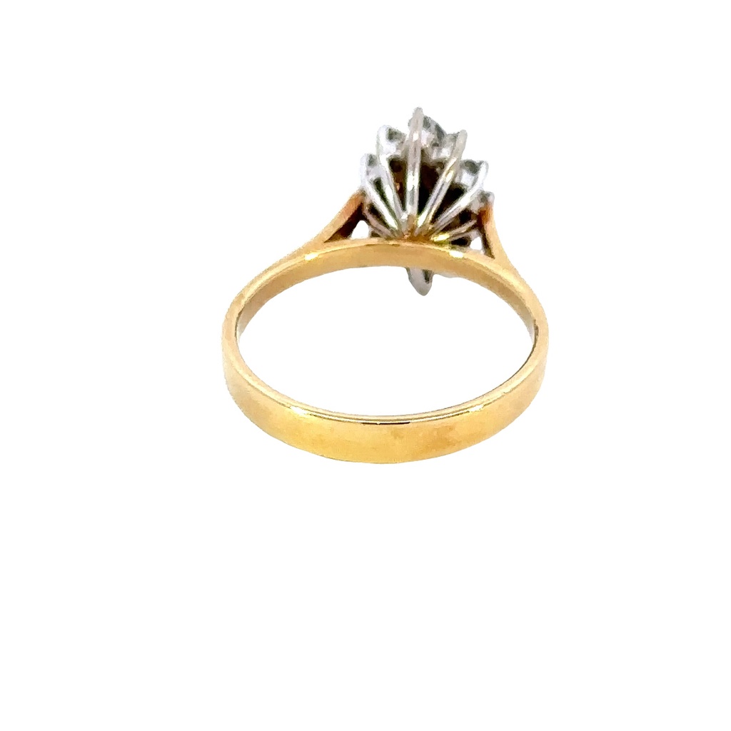 Marquis Boulder Opal Ring with Diamond Surround