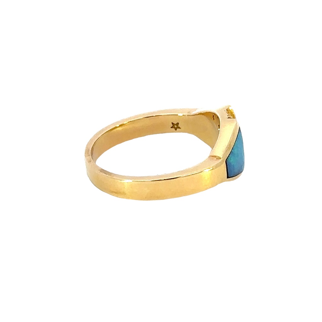 Opal and Diamond Gold Ring