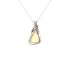 Genuine White Opal Pendant In Sterling Silver