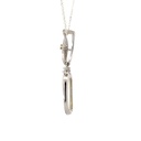Elegant Solitaire White Gemstone Pendant in Silver