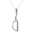 Elegant Solitaire White Gemstone Pendant in Silver