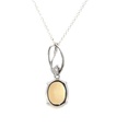 Elegant Sterling Silver Solid White Opal Pendant