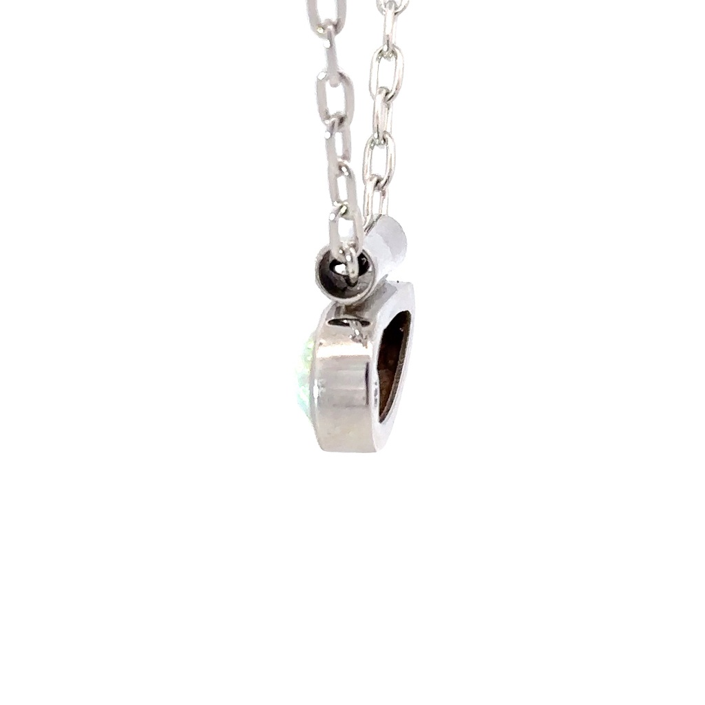 Elegant And Captivating White Opal Pendant In 18K