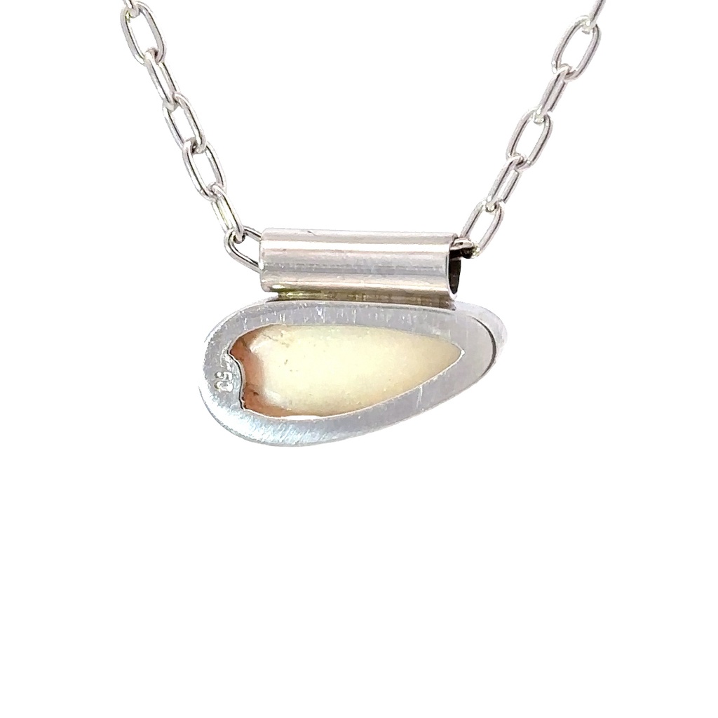Elegant And Captivating White Opal Pendant In 18K