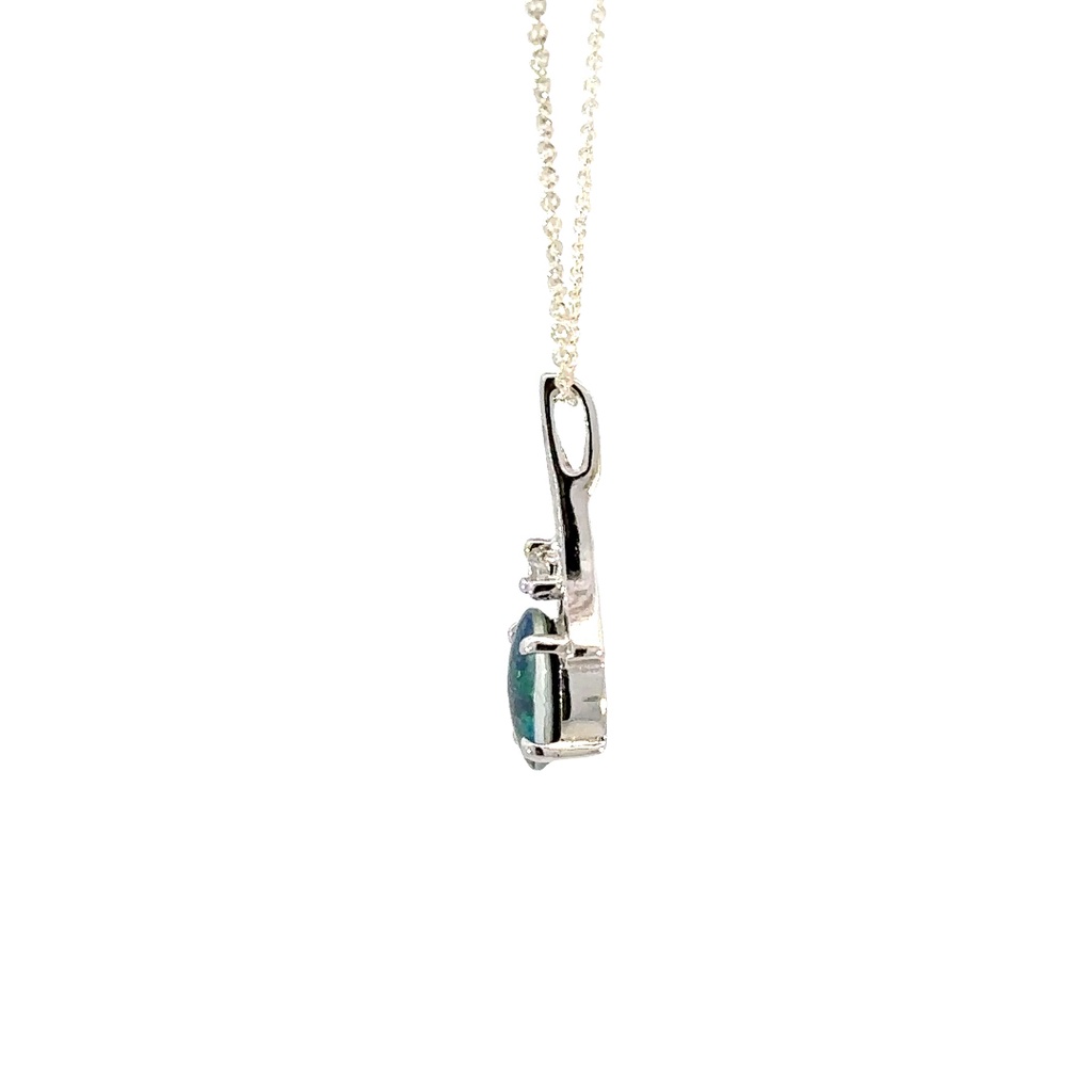 Exquisite Green & White Triplet Opal Cubic Pendant