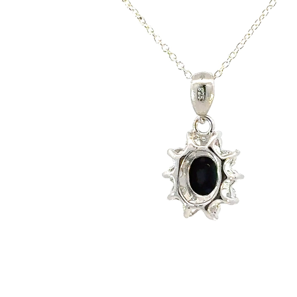 Gleaming Enchantment: Radiant Green Fire Opal Pendant with Sparkling Diamond Halo
