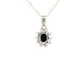 Gleaming Enchantment: Radiant Green Fire Opal Pendant with Sparkling Diamond Halo