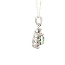 Gleaming Enchantment: Radiant Green Fire Opal Pendant with Sparkling Diamond Halo