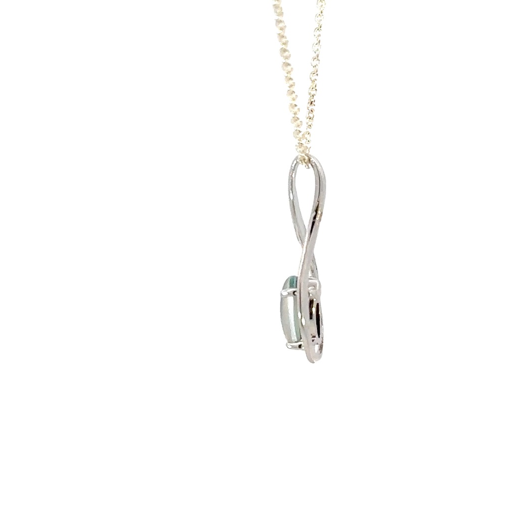 Enchanting Teardrop Blue Opal Pendant, A Touch of Elegance
