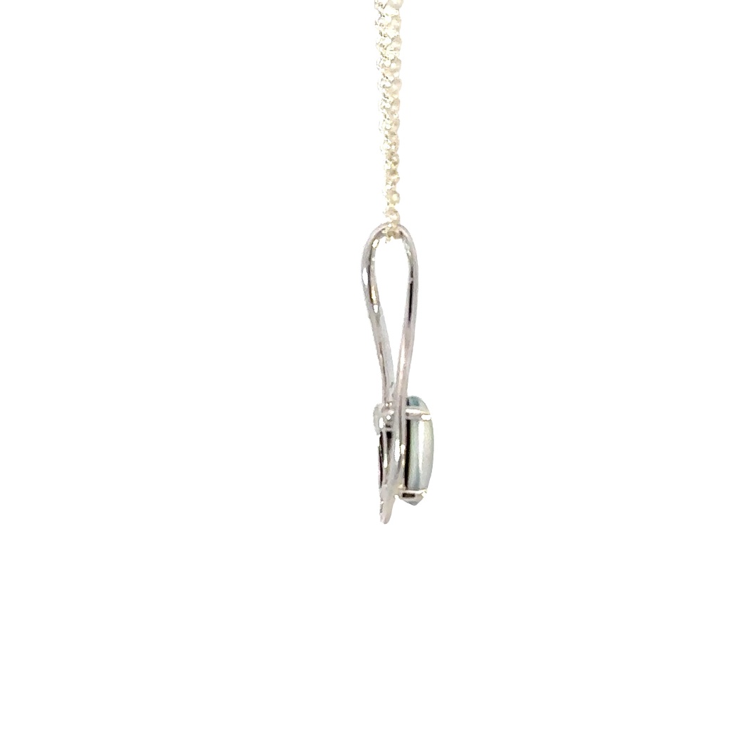 Enchanting Teardrop Blue Opal Pendant, A Touch of Elegance