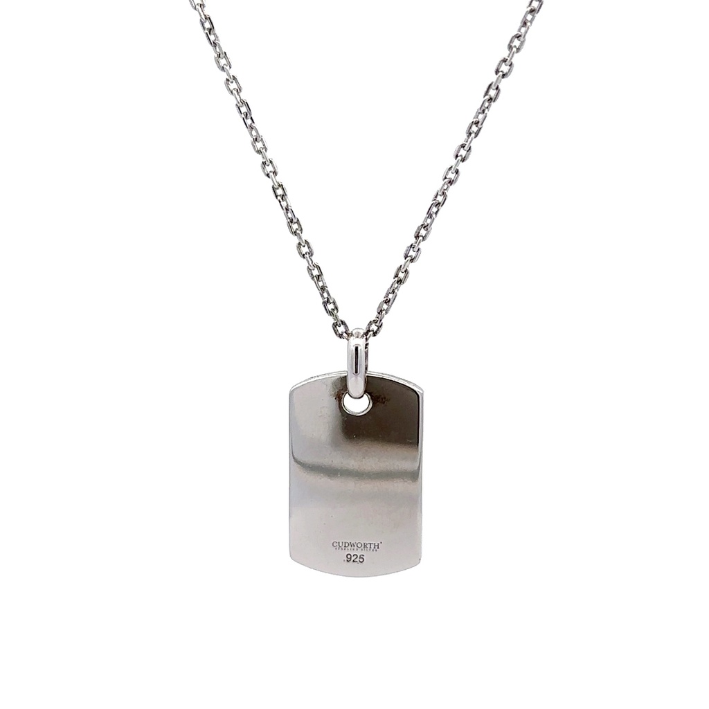 Sterling Silver Weave Dog Tag