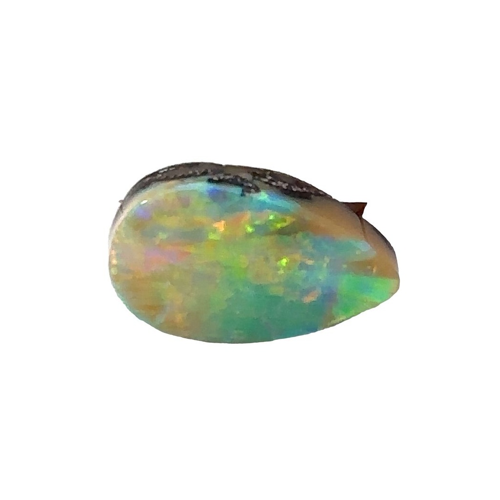 Elegant White Opal Teardrop Gemstone 7.94 Carat