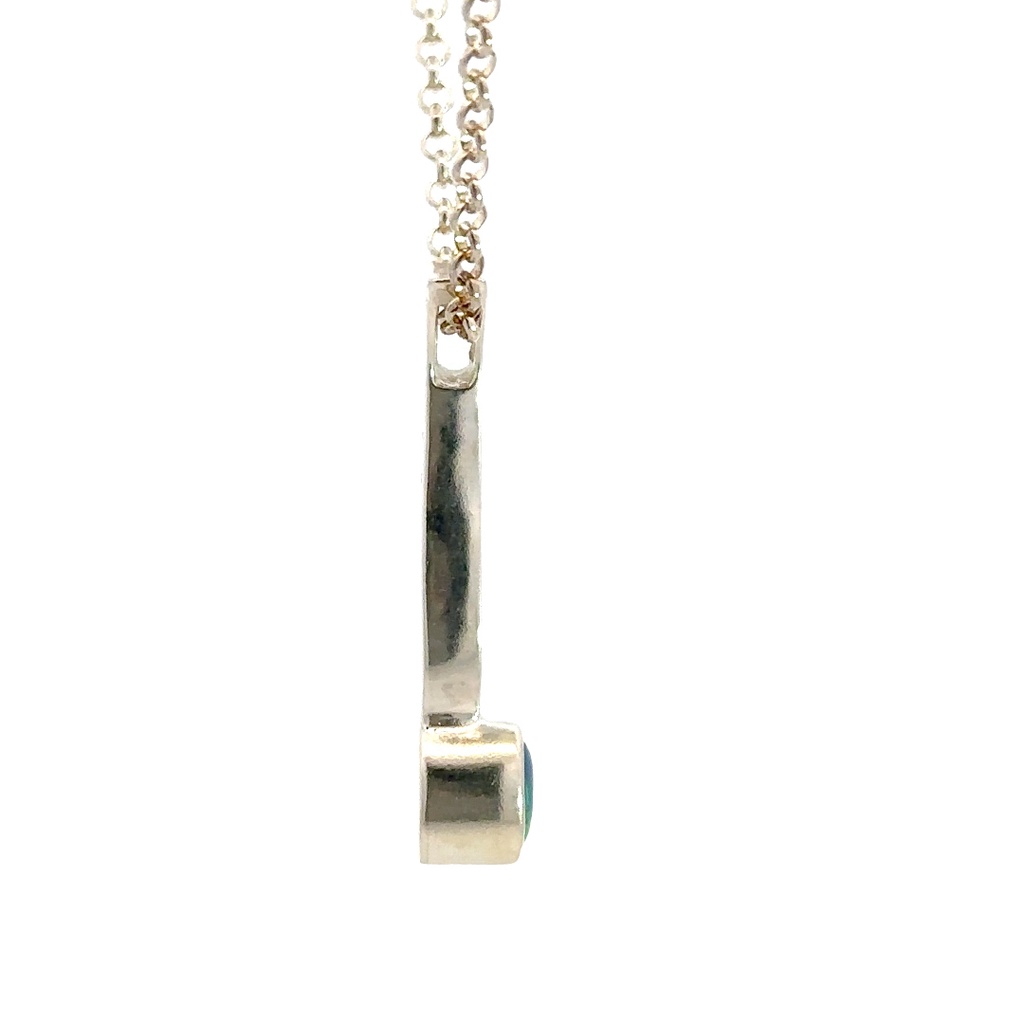 Vibrant Blue & Green Opal Pendant In Sterling Silver