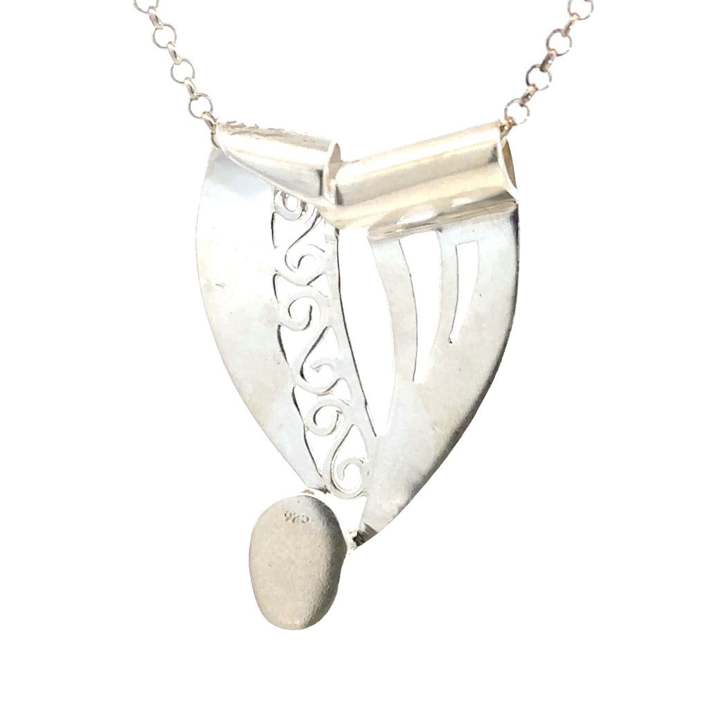 Elegant Sterling Silver with Captivating Blue Opal Pendant