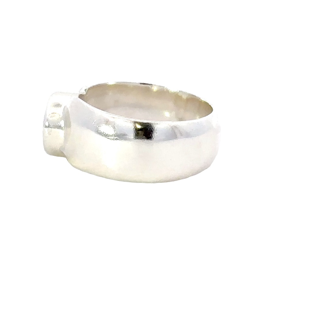 Aussie Opal Set In A Unique Sterling Silver Ring