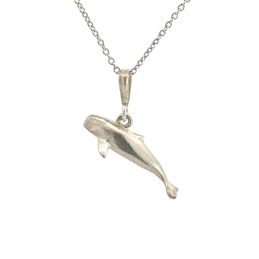 Elegant Sterling Silver Whale Pendant