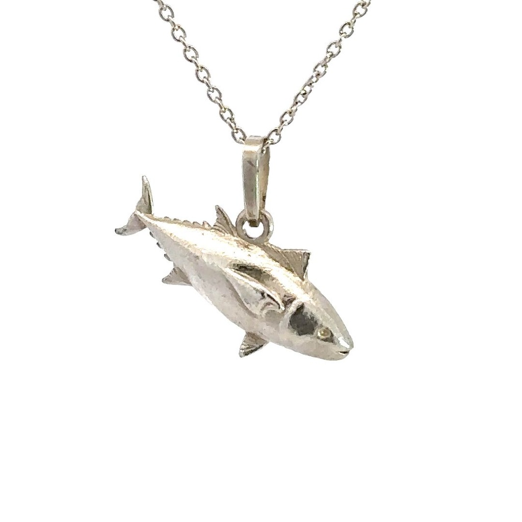 Elegant Sterling Silver Tuna Pendant