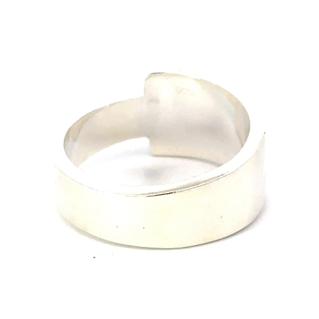 Navy Blue & Black Opal On Modern Sterling Silver Ring