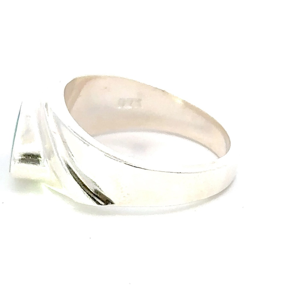 Organic Shaped Opal Set In A Wide Sterling Silver Band