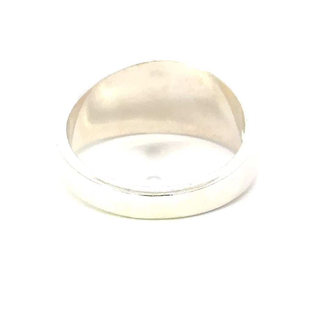 Organic Shaped Opal Set In A Wide Sterling Silver Band