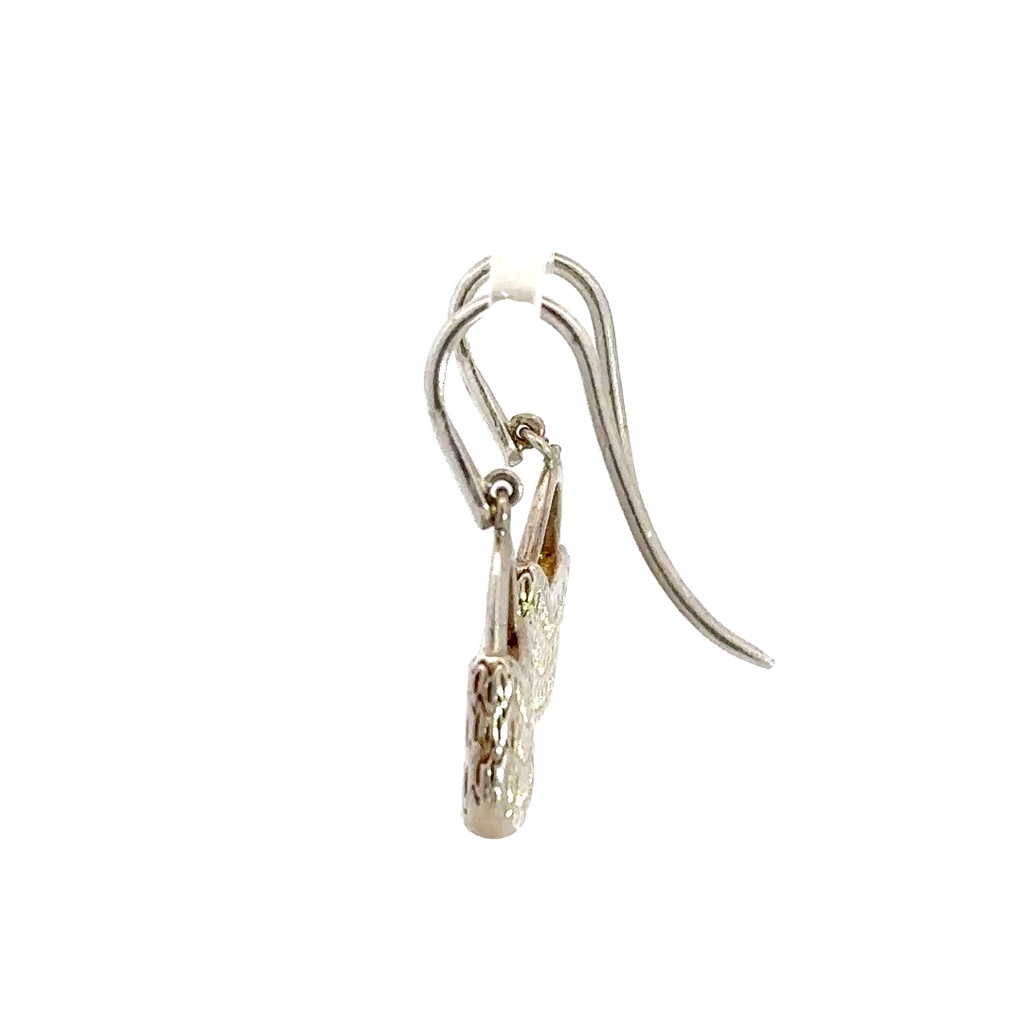 String Bilum Earrings In Sterling Silver