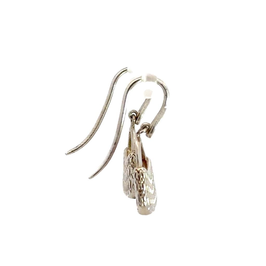 String Bilum Earrings In Sterling Silver