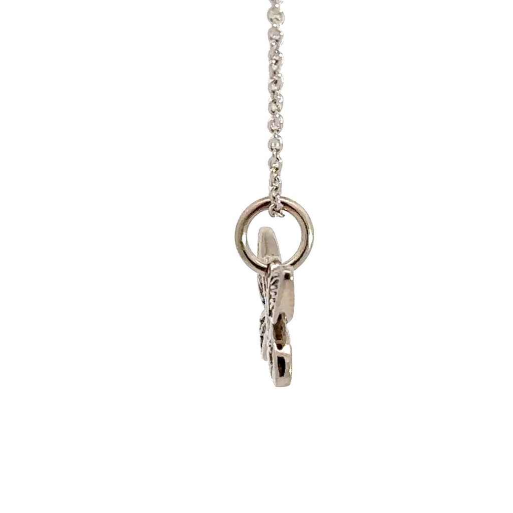 Elegant 9K White Gold Birdwing Butterfly Pendant