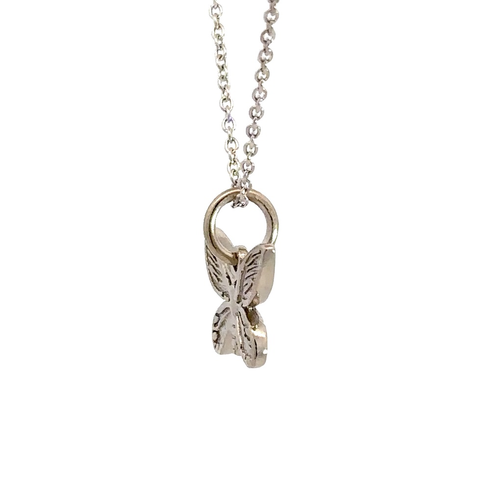Elegant 9K White Gold Birdwing Butterfly Pendant