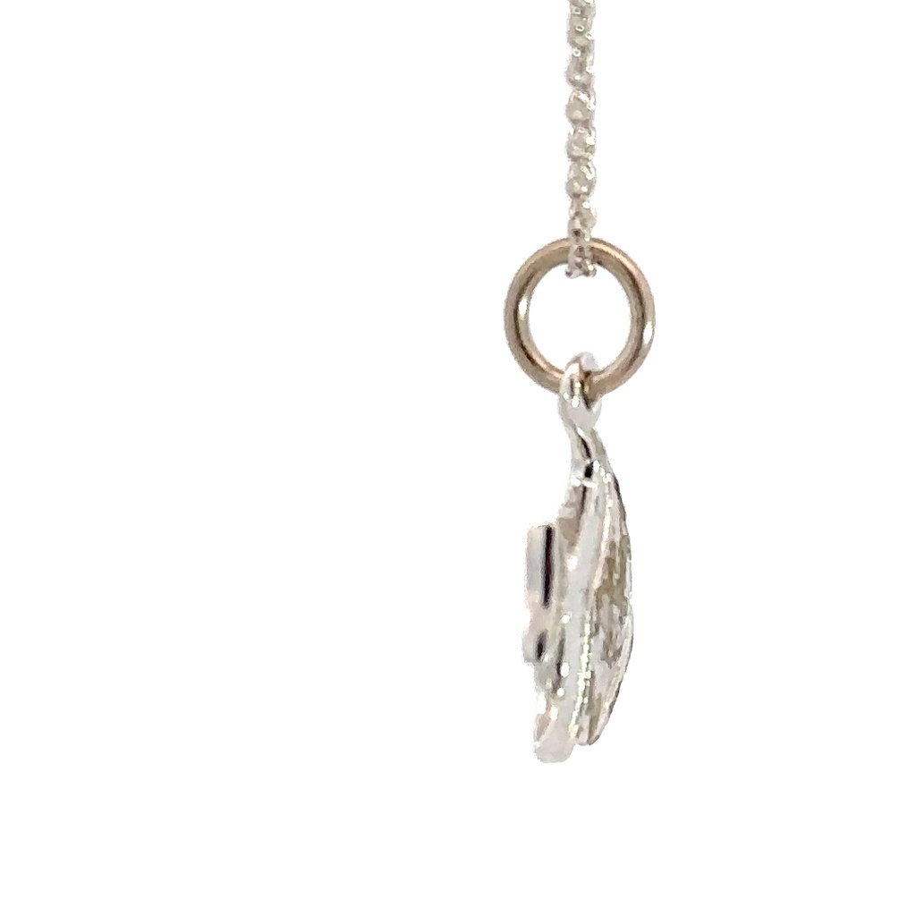 Enchanting 9K White Gold Fish Pendant Necklace – Ocean Inspired Elegance