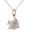 Enchanting 9K White Gold Fish Pendant Necklace – Ocean Inspired Elegance