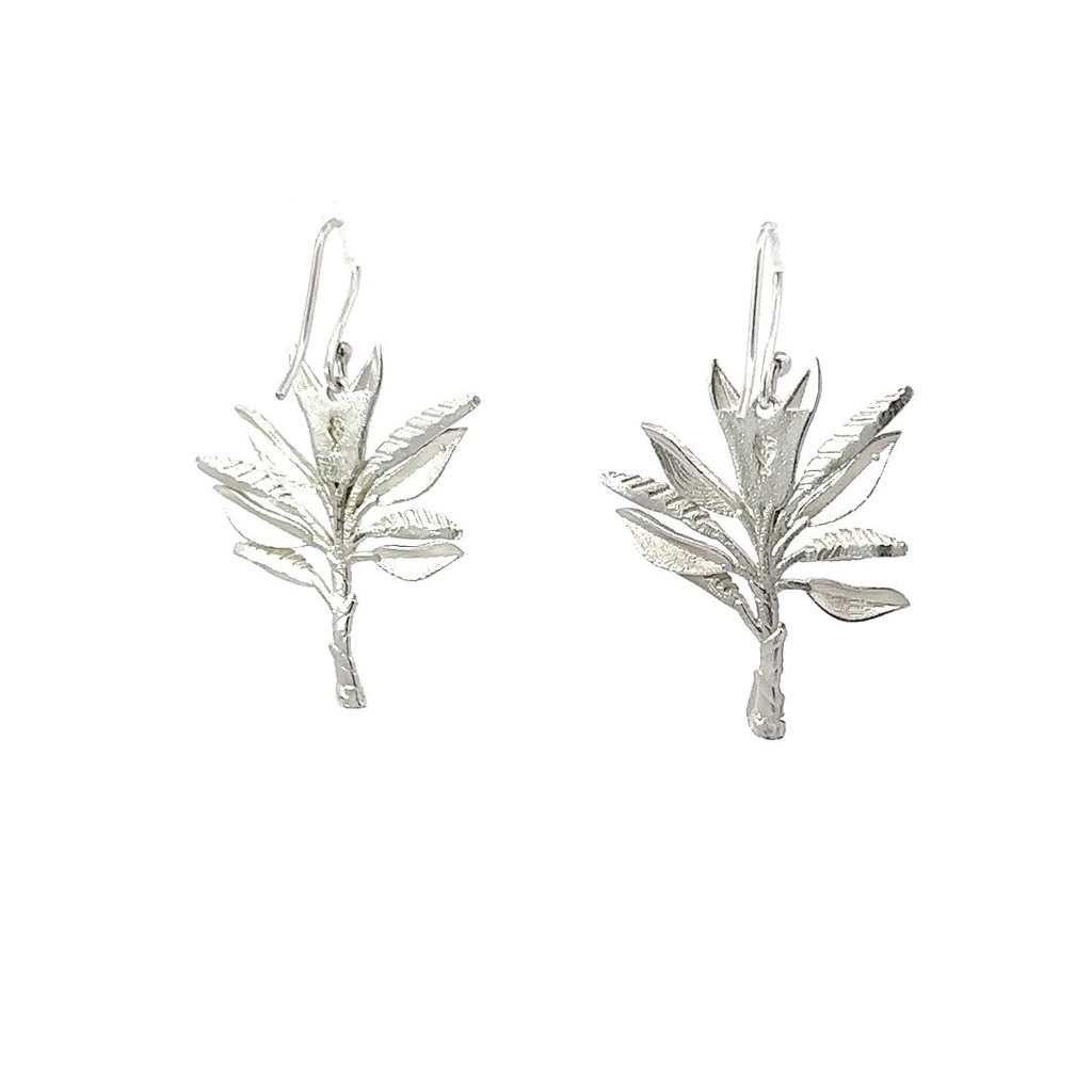 Banana Tree Earrings In Sterling Silver