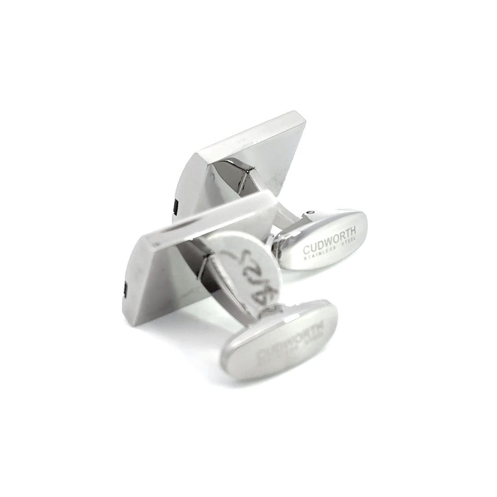Onyx Cufflinks In Stainless Steel