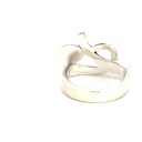 Sterling silver ring with an Aussie opal in blues & greens