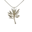 Large Sterling Silver Banana Leaf Pendant