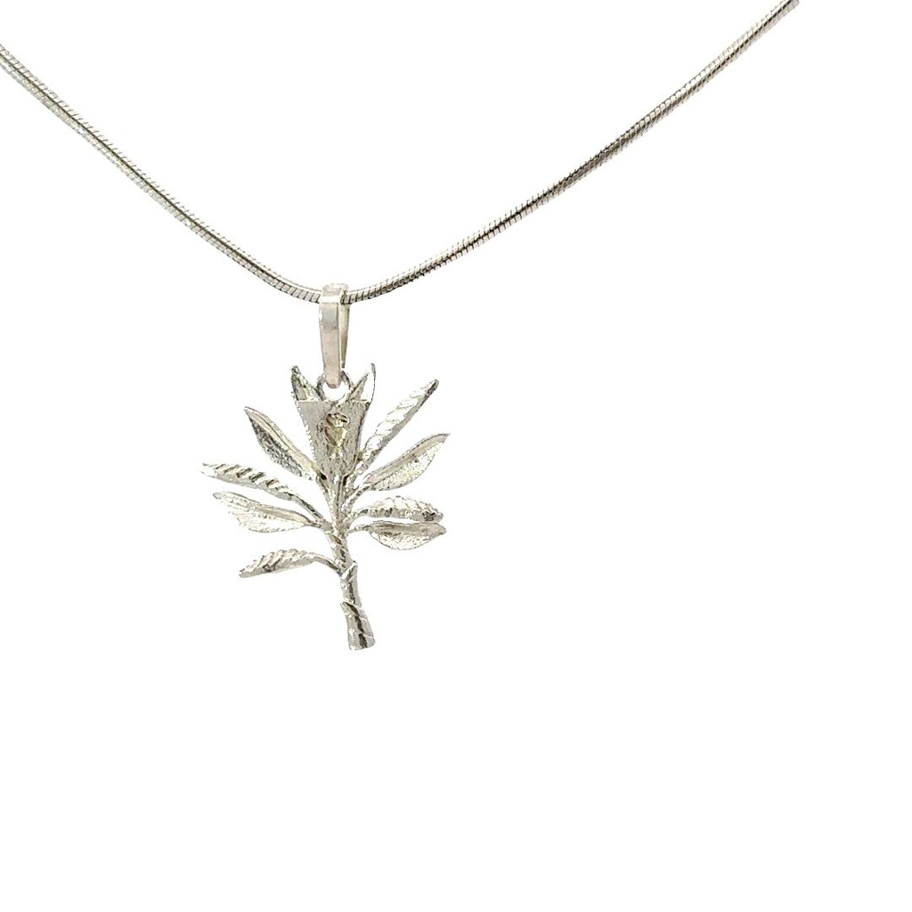 Medium Sterling Silver Banana Leaf Pendant