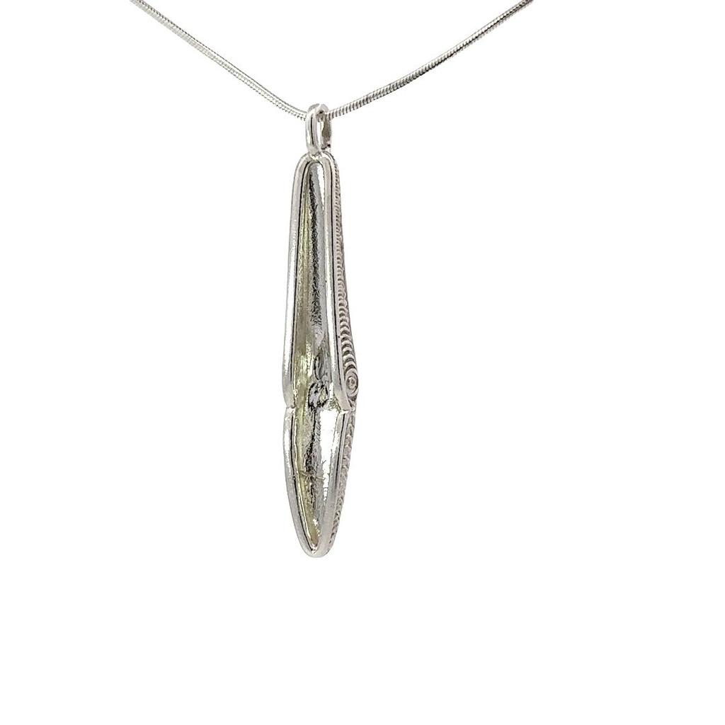 Silver Crocodile Long Mask Pendant