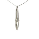 Silver Crocodile Long Mask Pendant