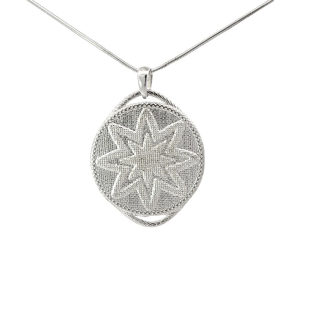 Large Sterling Silver Goroka Basket Pendant