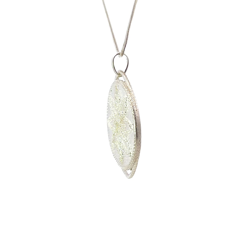 Large Sterling Silver Goroka Basket Pendant