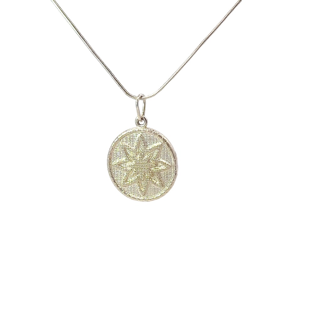 Small 8 Star Pattern Goroka Basket Pendant