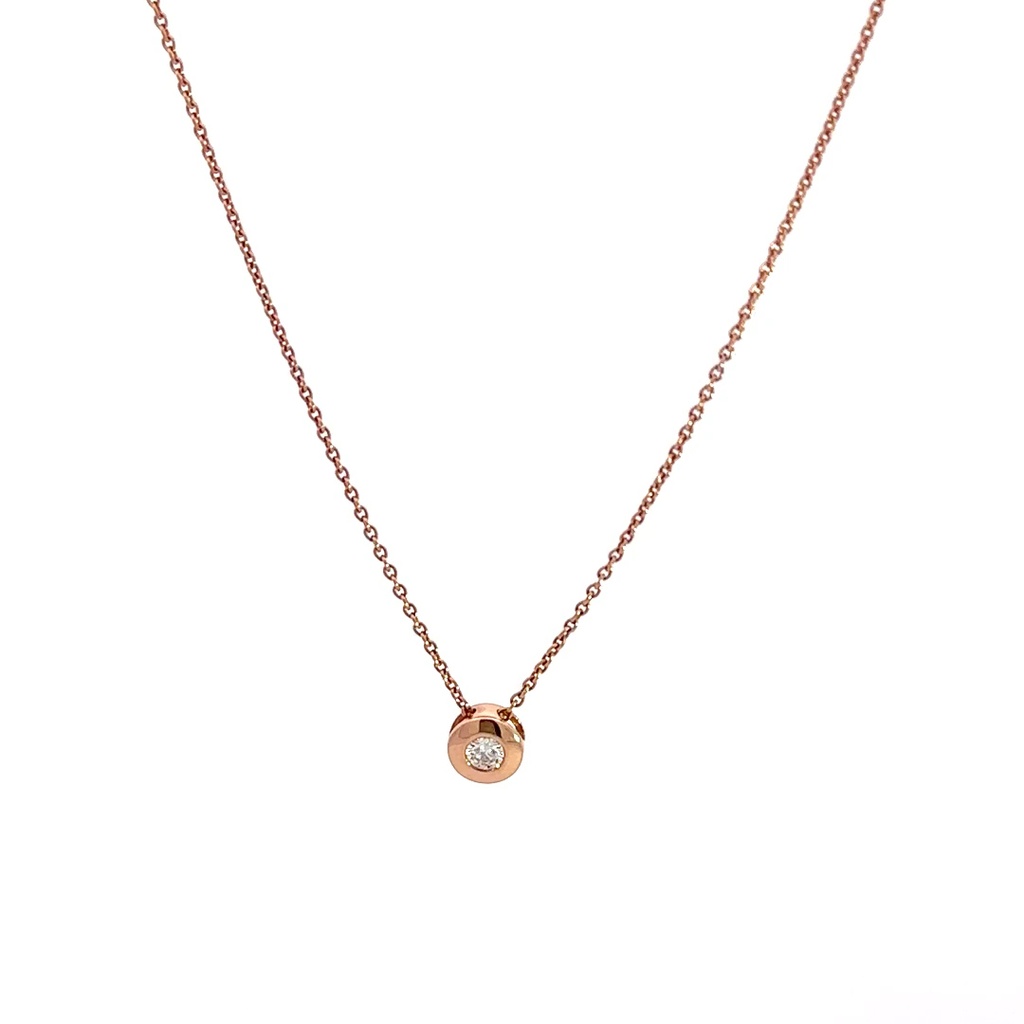 Rose Radiance: Diamond Slider Necklace in 14K Rose Gold