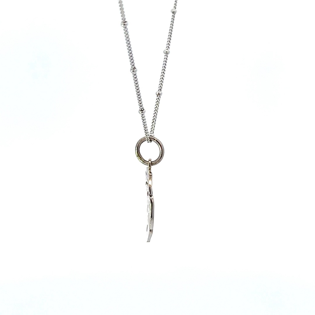 Silver Monstera Leaf Pendant Large