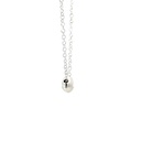 Silver Necklace With Silver Pebble Pendant