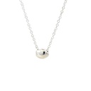 Silver Necklace With Silver Pebble Pendant