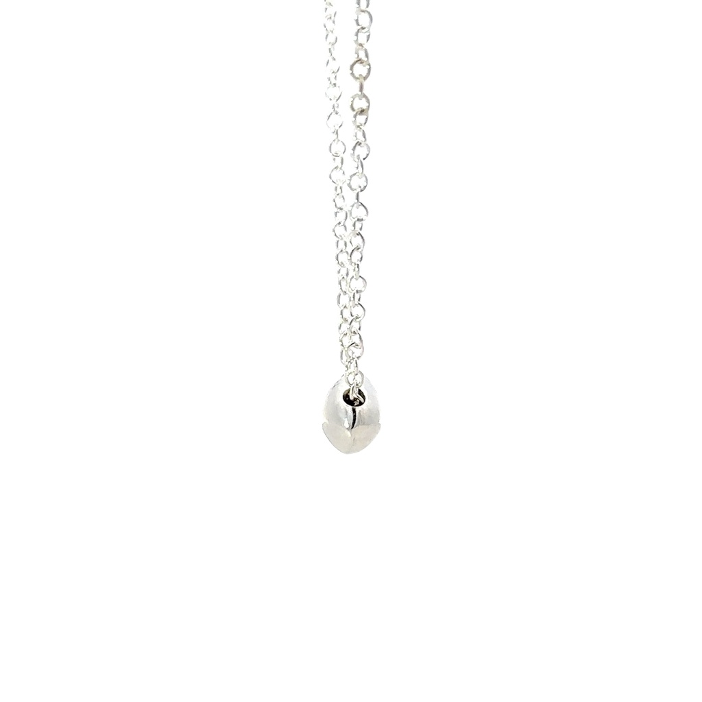 Silver Necklace With Silver Pebble Pendant