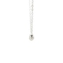 Silver Necklace With Silver Pebble Pendant